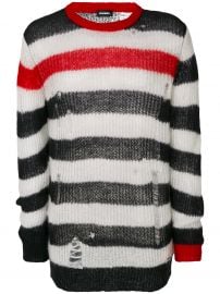 Distressed Striped Sweater by Diesel at Farfetch