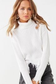 Distressed Turtleneck Sweater by Forever 21 at Forever 21