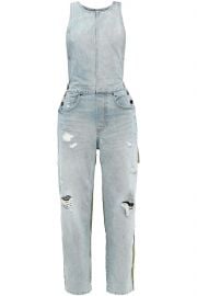 Distressed denim overalls by Alexander Wang at Alexander Wang