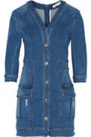 Distressed stretch-denim mini dress at The Outnet