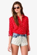 Ditsy print shirt at Forever 21