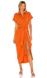 Divine Heritage Buttoned Shirt Dress in Tangerine from Revolve com at Revolve