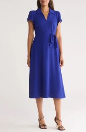 Dkny Tie Waist Collared Shirtdress at Nordstrom Rack