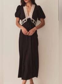 Doen Dresses Doen Black Maxi Dress With Ivory Lace Insets Poshmark at Poshmark