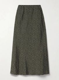 Doen Elowena Polka Dot Silk Blend Midi Skirt at Net a Porter