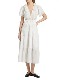 Doen Gabriella Lace Cotton Midi Dress at eBay
