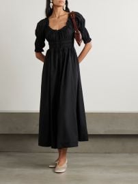 Doen Ischia shirred organic cotton voile midi dress at Net a Porter