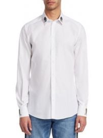 Dolce   Gabbana - Embroidered Collar Cotton Button-Down Shirt at Saks Fifth Avenue