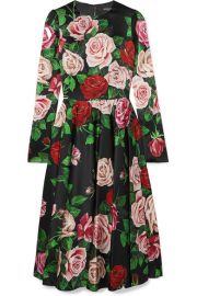 Dolce   Gabbana - Floral-print silk-blend satin dress at Net A Porter