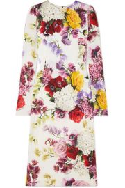 Dolce   Gabbana - Floral-print silk-blend satin midi dress at Net A Porter