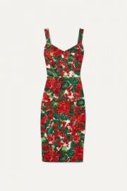 Dolce   Gabbana - Floral-print stretch-cady dress at Net A Porter