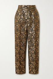 Dolce   Gabbana - Metallic floral-jacquard straight-leg pants at Net A Porter