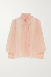 Dolce   Gabbana - Pussy-bow ruffled silk-chiffon blouse at Net A Porter