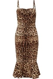 Dolce   Gabbana - Ruched leopard-print silk-cady midi dress at Net A Porter