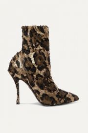 Dolce   Gabbana - Sequined stretch-knit sock boots at Net A Porter