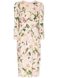 Dolce   Gabbana Cady lily-print Midi Dress - Farfetch at Farfetch