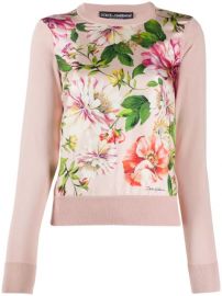 Dolce   Gabbana Floral Print Panel Jumper - Farfetch at Farfetch