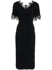 Dolce   Gabbana Lace Trimmed Ruched Silk Blend Georgette Dress - Farfetch at Farfetch