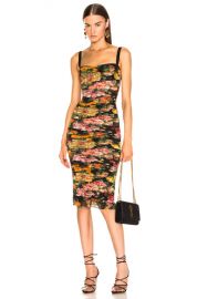 Dolce   Gabbana Multi Floral Print Tulle Tubino Dress in Multi   FWRD at Forward