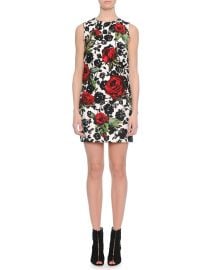 Dolce   Gabbana Rose-Print Narrow Shift Dress at Neiman Marcus