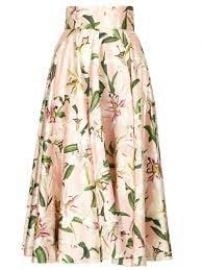 Dolce & Gabbana Lily-print shantung-silk midi skirt at Matches