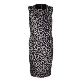 Dolce & Gabbana Monchrome Flock Animal Print Layered Sleeveless Dress L at The Luxury Closet