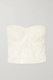 Dolce & Gabbana Satin Trimmed Lace Bustier Top at Net a Porter