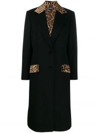 Dolce & Gabbana Tailored leopard print panel coat at Farfetch