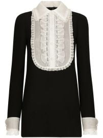 Dolce & Gabbana bib-collar Virgin wool-blend Minidress | Black | FARFETCH at Farfetch