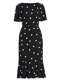 Dolce  amp  Gabbana - Charmeuse Flutter-Hem Polka Dot Sheath Dress at Saks Fifth Avenue