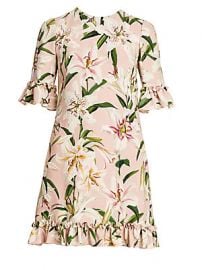 Dolce  amp  Gabbana - Floral Print Ruffle Trim Dress at Saks Fifth Avenue