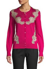 Dolce  amp  Gabbana - Lace-Insert Silk-Knit Cardigan at Saks Off 5th