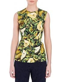 Dolce  amp  Gabbana - Pear Print Cady Sleeveless Blouse at Saks Fifth Avenue