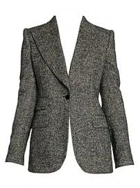 Dolce  amp  Gabbana - Single Button Tweed Wool-Blend Blazer at Saks Fifth Avenue