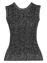 Dolce  amp  Gabbana - Sleeveless Herringbone Wool Knit Top at Saks Fifth Avenue