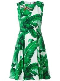 Dolce  amp  Gabbana Banana Leaf Print Dress at Farfetch