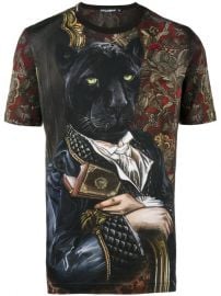 Dolce  amp  Gabbana Panther Portrait T-shirt  395 - Buy AW17 Online - Fast Delivery  Price at Farfetch