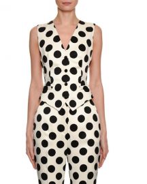 Dolce  amp  Gabbana Polka-Dot Duchess Satin Vest at Neiman Marcus