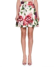 Dolce  amp  Gabbana Rose  amp  Peony Brocade Skirt at Neiman Marcus