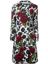 Dolce  amp  Gabbana Rose Print Brocade Coat - at Farfetch