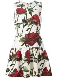 Dolce  amp  Gabbana Rose Print Brocade Dress at Farfetch