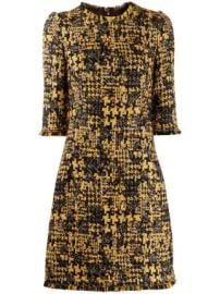 Dolce  amp  Gabbana half-sleeved tweed dress half-sleeved tweed dress at Farfetch