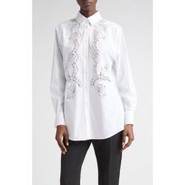 Dolce&Gabbana Cordonetto Lace Detail Poplin Button-Up Shirt at Nordstrom