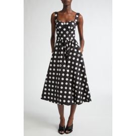 Dolce&Gabbana Polka Dot Stretch Cotton Corset Sundress at Nordstrom