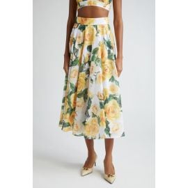 Dolce&Gabbana Rose Print Sequin A-Line Skirt at Nordstrom