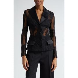 Dolce&Gabbana Sheer Floral Lace & Satin Jacket at Nordstrom