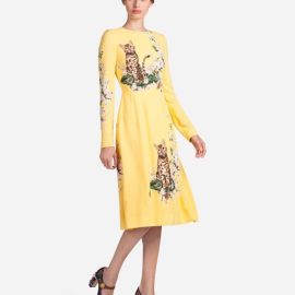 Dolce Gabbana Bengali Cat Print Dress at Net a Porter