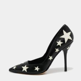 Dolce Gabbana Black Patent Leather Star Pumps Size 39 Dolce Gabbana The Luxury Closet at The Luxury Closet