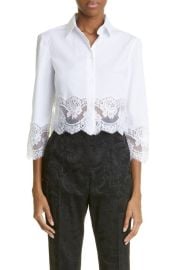 Dolce Gabbana Button Up Floral Lace Crop Button-Up Shirt at Nordstrom