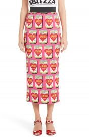 Dolce Gabbana Can Print Silk Blend Charmeuse Pencil Skirt at Nordstrom